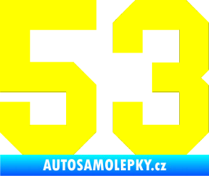 Samolepka Startovní číslo 53 žlutá citron