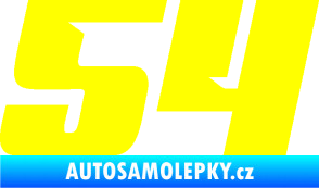 Samolepka Startovní číslo 54 typ 6 žlutá citron