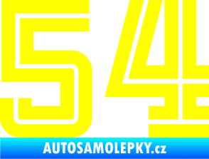 Samolepka Startovní číslo 54 typ 7 žlutá citron