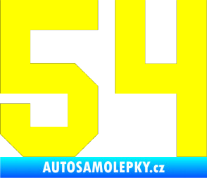 Samolepka Startovní číslo 54 žlutá citron