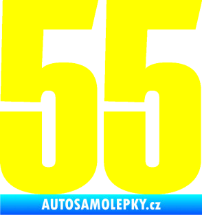 Samolepka Startovní číslo 55 typ 2   žlutá citron