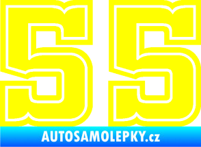 Samolepka Startovní číslo 55 typ 5 žlutá citron