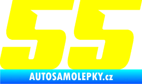 Samolepka Startovní číslo 55 typ 6 žlutá citron