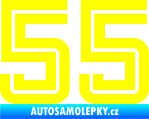 Samolepka Startovní číslo 55 typ 7 žlutá citron
