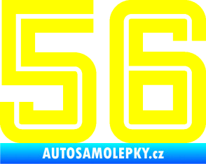 Samolepka Startovní číslo 56 typ 7 žlutá citron
