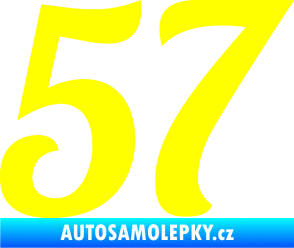 Samolepka Startovní číslo 57 typ 3 žlutá citron