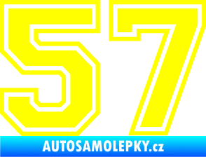 Samolepka Startovní číslo 57 typ 4 žlutá citron
