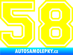Samolepka Startovní číslo 58 typ 4 žlutá citron