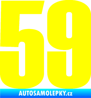 Samolepka Startovní číslo 59 typ 2    žlutá citron