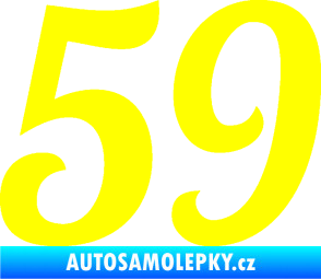 Samolepka Startovní číslo 59 typ 3 žlutá citron