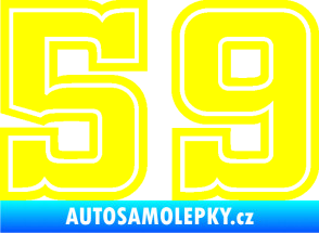 Samolepka Startovní číslo 59 typ 5 žlutá citron