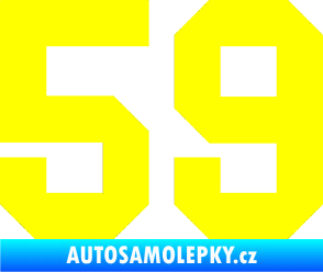 Samolepka Startovní číslo 59 žlutá citron