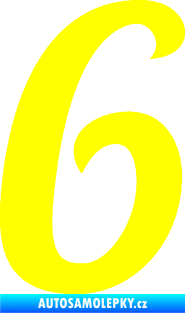Samolepka Startovní číslo 6 typ 3 žlutá citron