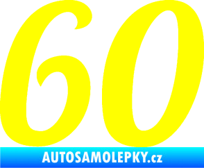 Samolepka Startovní číslo 60 typ 3 žlutá citron