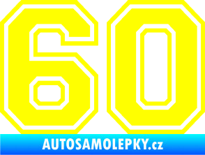 Samolepka Startovní číslo 60 typ 4 žlutá citron