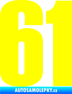 Samolepka Startovní číslo 61 typ 2 žlutá citron