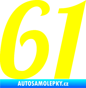 Samolepka Startovní číslo 61 typ 3 žlutá citron