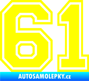 Samolepka Startovní číslo 61 typ 4 žlutá citron