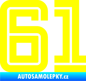 Samolepka Startovní číslo 61 typ 7 žlutá citron