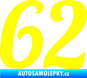 Samolepka Startovní číslo 62 typ 3 žlutá citron