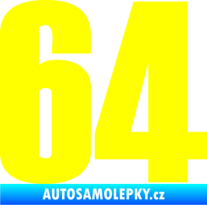 Samolepka Startovní číslo 64 typ 2    žlutá citron