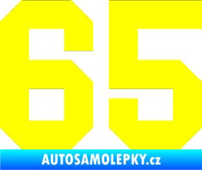 Samolepka Startovní číslo 65 žlutá citron