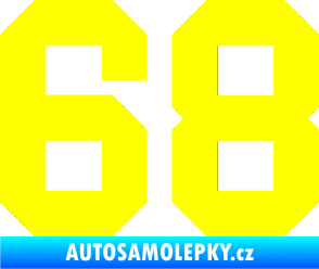 Samolepka Startovní číslo 68 žlutá citron
