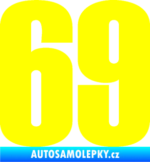 Samolepka Startovní číslo 69 typ 2        žlutá citron