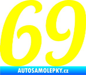 Samolepka Startovní číslo 69 typ 3 žlutá citron