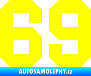 Samolepka Startovní číslo 69 žlutá citron