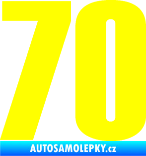 Samolepka Startovní číslo 70 typ 2         žlutá citron