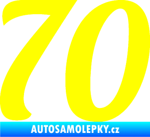 Samolepka Startovní číslo 70 typ 3  žlutá citron
