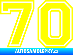 Samolepka Startovní číslo 70 typ 4 žlutá citron