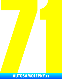 Samolepka Startovní číslo 71 typ 2  žlutá citron