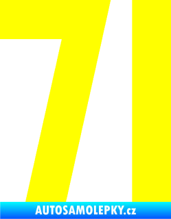 Samolepka Startovní číslo 71 žlutá citron