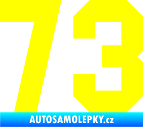 Samolepka Startovní číslo 73 žlutá citron