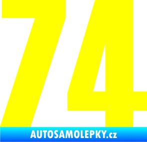 Samolepka Startovní číslo 74 typ 2     žlutá citron