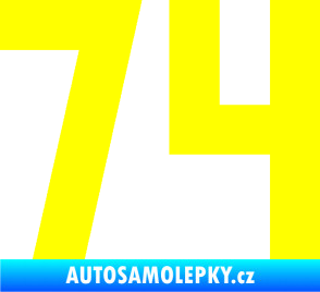 Samolepka Startovní číslo 74 žlutá citron
