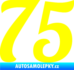 Samolepka Startovní číslo 75 typ 3   žlutá citron