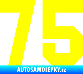 Samolepka Startovní číslo 75 žlutá citron