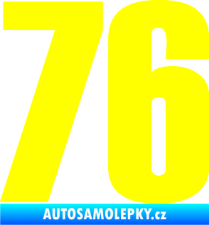 Samolepka Startovní číslo 76 typ 2       žlutá citron