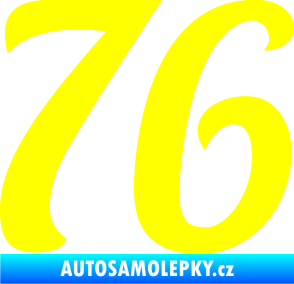 Samolepka Startovní číslo 76 typ 3   žlutá citron