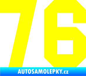 Samolepka Startovní číslo 76 žlutá citron