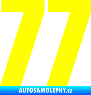 Samolepka Startovní číslo 77 typ 2        žlutá citron