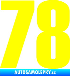 Samolepka Startovní číslo 78 typ 2         žlutá citron