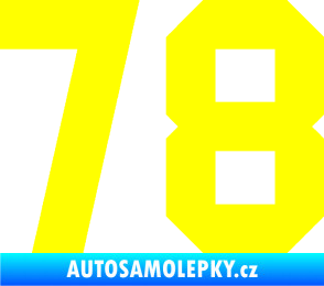 Samolepka Startovní číslo 78 žlutá citron