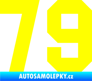 Samolepka Startovní číslo 79 žlutá citron