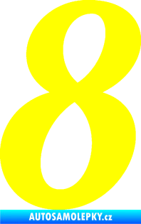 Samolepka Startovní číslo 8 typ 3 žlutá citron