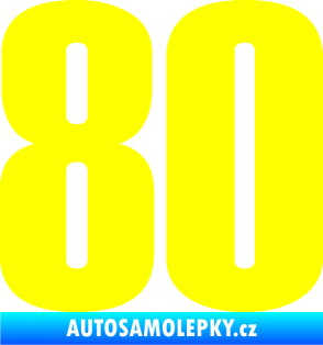 Samolepka Startovní číslo 80 typ 2           žlutá citron