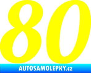 Samolepka Startovní číslo 80 typ 3   žlutá citron